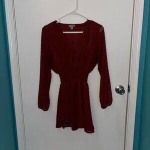 J for Justify Red Long Sleeve Dress